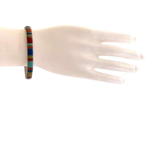 bracelet stretch color blocking tiles colorful chiclet tiles - Picture 3 of 10